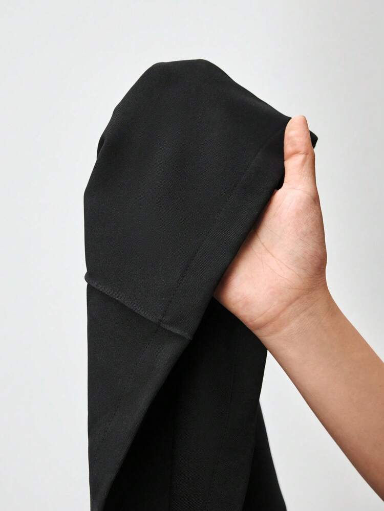 SHEIN Maija Women's Solid Color Pleated Wide Leg Loose Casual Pants