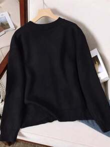 INAWLY Women's Round Neck Long Sleeve Knitted Sweater Regular Cardigan, Autumn/Winter Fall Cloth For Women