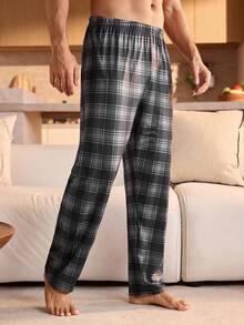 Manfinity Underwear&Sleepwear Basics Pantalon de pyjama à carreaux pour hommes grande taille, vêtements de nuit et de détente, automne