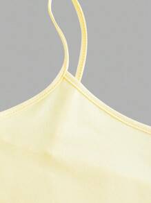 SHEIN EZwear 女士奶油黄色休闲性感吊带背心，适合夏季 - 黃色 - 查看 3