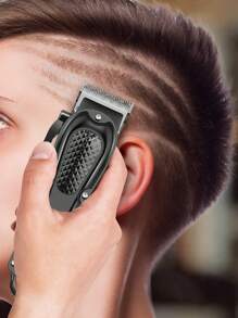 Teckwe 2pcs/Set Men's Hair Cutting And Trimming Combination Hair Clipper, T9 Blade Electric Digital Display Hair Clipper, Display Trimming Integrated Tool Kit Suitable For Home Use - Black - View 4