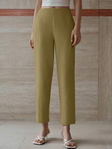 MOTF PREMIUM 斜口袋直筒裤 - 黃色 - 查看 7