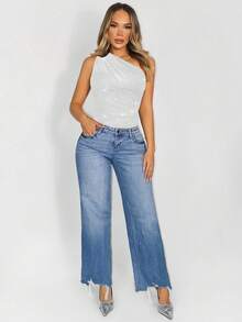 Sirith 女士时尚休闲百搭紧身衣 - 白色 - 查看 4