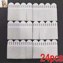 无需钻孔的无痕挂画夹 - 双面可拆卸墙钩，用于相框和艺术品，无损粘合剂，防水安装胶带，重型挂画套件，粘性墙钩，用于相框 - 无损，防水，易于安装和拆卸，非常适合家居装饰，浴室搁板，衣架，挂钩，墙画，白色挂钩，黑色，粘性墙钩，钱包挂钩，墙钩，门挂钩 - 白色 - 查看 3