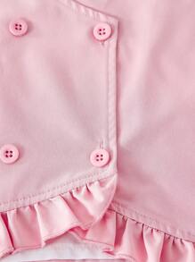 SHEIN Sparklyn 2pcs Girls' Pink Sweet School Style 2 In 1 Long Sleeve Shirt, Vest And Skirt Set, Suitable For School, Casual Outings, And Party Occasions Fall Winter - Multicolor - View 6