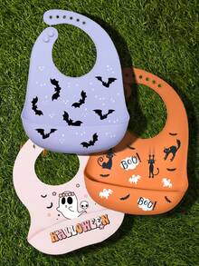 Cozy Pixies 1-Piece Baby Bib Halloween Model, Washable And Easy To Clean (One Of The Three Will Be Shipped Randomly) - Multicolor - View 3