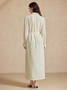 Briarwyn Robe à manches longues avec col asymétrique, vêtements d'automne, vêtements de rentrée scolaire, style "Old Money" pour femmes, tenues d'enseignante pour femmes, robes modestes pour femmes, tenue décontractée chic pour le travail