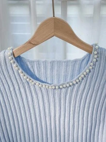 Franclia Women's Minimalist All-Match Versatile Pearl French Elegant Fashion Sweater Vest