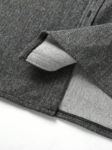 Manfinity Homme 男士成熟休闲纯色羊毛夹克男士夹克灰色纽扣男士男士纽扣衬衫男士衬衫夹克男士羊毛衬衫夹克 - 灰色 - 查看 6