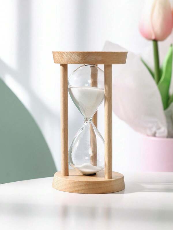 1pc Glass Funny Letter Graphic 5 Minutes Timer For Home Decoration Best Gifts Birthday Graduation