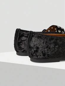 MOTF PREMIUM VINTAGE FLANNEL MARY JANE BALLET FLATS - Black - View 4