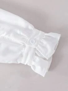 SHEIN Sparklyn 2pcs Girls' Pink Sweet School Style 2 In 1 Long Sleeve Shirt, Vest And Skirt Set, Suitable For School, Casual Outings, And Party Occasions Fall Winter - Multicolor - View 3