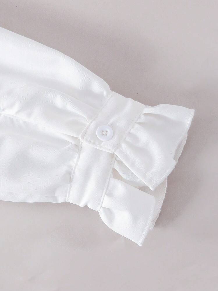 SHEIN Sparklyn 2pcs Girls' Pink Sweet School Style 2 In 1 Long Sleeve Shirt, Vest And Skirt Set, Suitable For School, Casual Outings, And Party Occasions Fall Winter - Multicolor - View 3