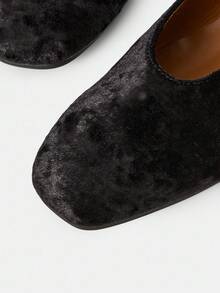 MOTF PREMIUM VINTAGE FLANNEL MARY JANE BALLET FLATS - Black - View 3