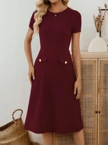 Miaspire Women's Black Lace Patchwork Elegant Party Mid-Length Dress Business Casual Woman Office Outfits For Women Work Outfits For Women Fall Clothes For Women Burgundy Dress For Women Wine Red Dress Maroon Dress Midi Dress Elegant Midi Dress Fall Dresses For Women Fall Dresses For Women Dresses For Women Elegant Dresses For Women Elegant Dresses For Women Elegant,Elegant Dresses For Women,, Christmas - Burgundy - View 8