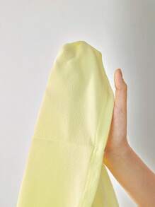 Maija Vestido mini de mujer de unicolor, minimalista, de uso diario, con cuello redondo y manga corta - Amarillo - Ver 7