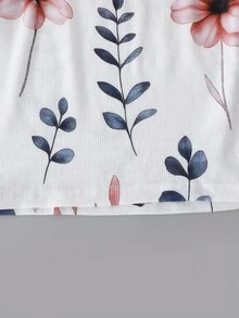 Tween Girl Casual Floral & Plant Print Long Sleeve T-Shirt Fall Winter - Multicolor - View 3