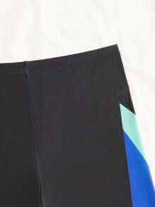 Surfspeed 男士撞色拼布泳裤短裤，海滩/度假装