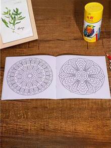 SHEIN 1 Sách tô màu Mandala tiếng Anh 128 trang cỡ lớn dành cho người lớn, liệu pháp nghệ thuật kèm sách mini 24 trang, bộ quà tặng giảm căng thẳng cho nam nữ, Giáng sinh, Halloween, sinh nhật, ngày lễ - Nhiều màu - Xem 11