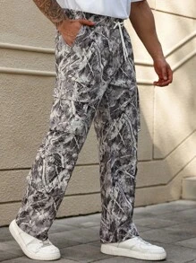 Manfinity Homme Herren Große Größen Lässig Retro Camouflage Hose, für den Herbst - Verschiedenfarbig - Übersicht 1