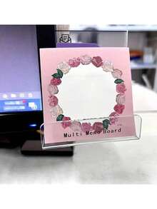 SHEIN 1pc Monitor Memo Board, Acrylic Material Computer Left/Right Side Rectangular Message Board, Transparent Monitor Side Panel Creative Desktop Memo Pad For Home Office Accessories Desktop Message Office Decor - Multicolor - View 7