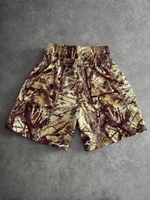 PAVTROS Pantaloni scurți brodați cu model camuflaj 2 în 1 pentru bărbați - Multicolor - Vizualizare 4