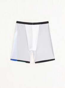 Surfspeed 男士撞色拼布泳裤短裤，海滩/度假装