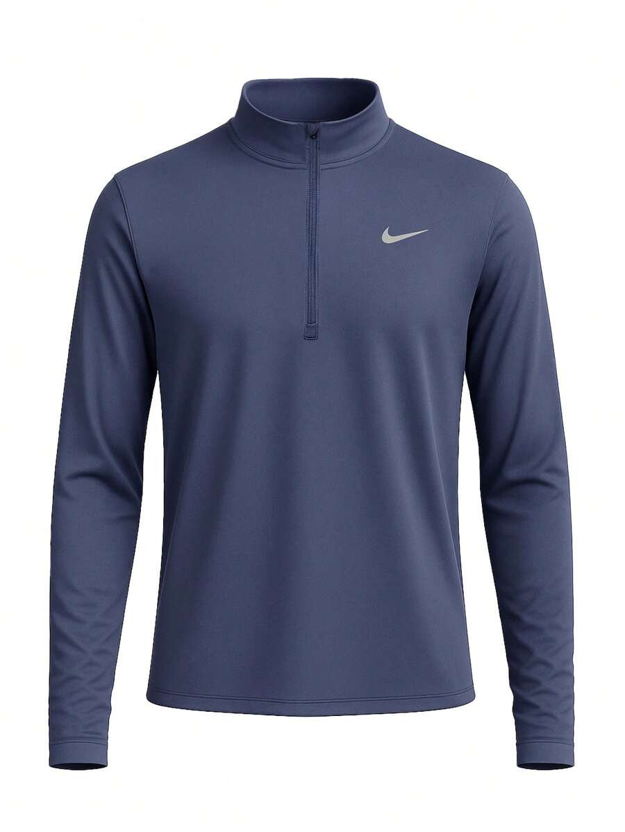 Nike Pacer Dri-Fit 1/2-Zip - Long Sleeves T-Shirt - Navy Blue - View 1