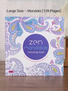 SHEIN 1 Sách tô màu Mandala tiếng Anh 128 trang cỡ lớn dành cho người lớn, liệu pháp nghệ thuật kèm sách mini 24 trang, bộ quà tặng giảm căng thẳng cho nam nữ, Giáng sinh, Halloween, sinh nhật, ngày lễ - Nhiều màu - Xem 3