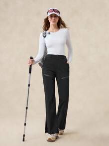 OutZeal 女士户外黑色裤子，适合露营、徒步旅行，防水弹力修身喇叭裤腿，带口袋 - 黑色 - 查看 11