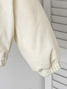 SHEIN Playful Pals 女婴长袖拉链休闲冬季夹克 - 杏色 - 查看 3