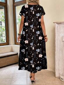 EMERY ROSE 女士花卉印花连衣裙，休闲假日风格 - 彩色 - 查看 3