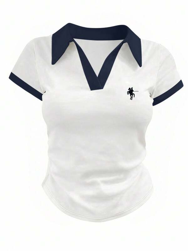 INAWLY Plus Size Women's Casual Colorblock Short Sleeve T-Shirt, Summer