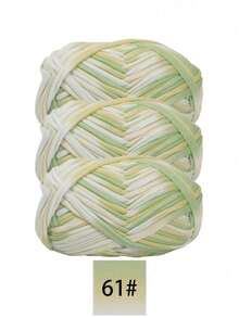 3pcs Polyester Satin Ribbon Yarn Bundle, Approximately 300g, Multi-Color And Mixed Color Self Peeling Gauze, Knitted Yarn, Colored Cloth, T-Shirt Yarn Fabric - Used For DIY Crochet Slippers, Bags, Storage Baskets Production - Multicolor - View 48