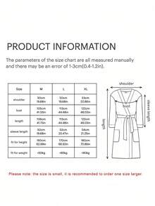 SHEIN 1件华夫格纯棉浴袍 成人男女纯棉浴袍 春夏浴袍 民宿酒店SPA浴袍 吸水速干 宽松多色 浴室用品 家居用品 - 彩色 - 查看 3