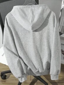 Attitoon Casual Minimalist Printed Hooded Long Sleeve Loose Fit Women Hoodie Sweatshirt, Suitable For Fall/Winter, With Embroidered Small Logo Knight Hoodie Horse Rider Hoodie Graphic Hoodie Grey Hoodie Embroidered Hoodie