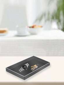 SHEIN 1 件透明/黑色亚克力收纳托盘 - 浴室柜台、梳妆台、厨房 | 化妆品珠宝香水展示架 | 优雅收纳 - 無色 - 查看 2