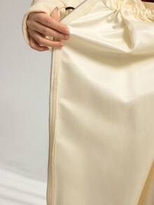 Al Najma 女士休闲连帽长袖拉链夹克，春秋季，休闲长袍运动衫风格女士外套，适合日常休闲/返校/旅行 - 杏色 - 查看 9