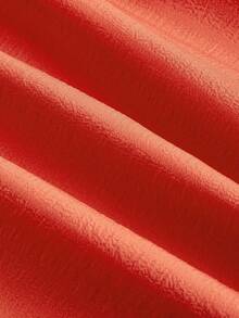 SHEIN MOD Plus Size Front & Middle Floral Print Waist Defined Flared Hem Orange Resort Dress,Country Concert Outfit,Beach Vacation Outfits,Western Wear Women,Beach Dress Sundress,Holiday Outfits Boho - Rust Brown - View 4