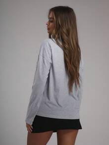 MUSERA Jersey Stripe Oversized Slouch Top Casual Everyday Oversized Tee Airport Back To School Spring Summer Holiday Fall Autumn - Multicolor - View 5