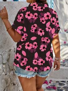 EMERY ROSE 休闲简约波西米亚风，彩色碎花度假风短袖衬衫 - 彩色 - 查看 2