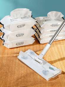 SHEIN 30 片/包干湿巾和 20 片/包湿巾 - 静电除尘拖把，一次性懒人地板清洁、清扫和拖地一体式拖把，无需冲洗的干湿巾，轻松清洁