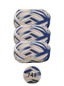 3pcs Polyester Satin Ribbon Yarn Bundle, Approximately 300g, Multi-Color And Mixed Color Self Peeling Gauze, Knitted Yarn, Colored Cloth, T-Shirt Yarn Fabric - Used For DIY Crochet Slippers, Bags, Storage Baskets Production - Multicolor - View 41