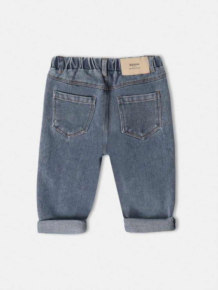 Jeans in denim dalla vestibilità rilassata con risvolto alle caviglie