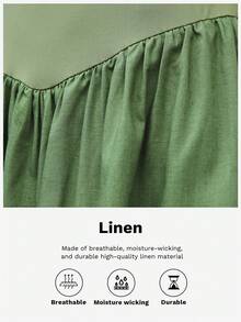 Maija Women's Summer Casual Patchwork Ruffle Hem Spaghetti Strap Mini Dress - Green - View 3