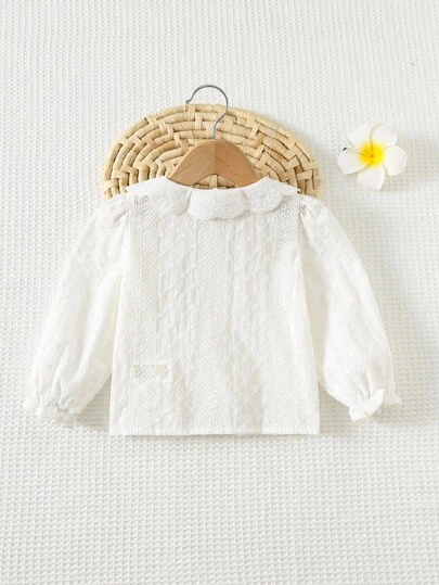 Cozy Pixies 女婴纯色荷叶边领开衫