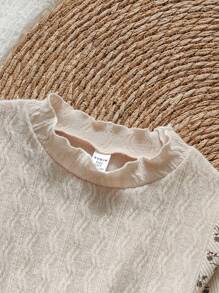 Vintaside Kids Mädchen Khaki gestricktes Jacquard Patchwork Cord Blumen Vintage Landhaus Stil Kleid