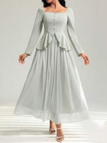 Modelyn Olive Green Commuter Chic Long Sleeve Collared Waist Cinched 2 Pieces Set Fall Cloth For Women