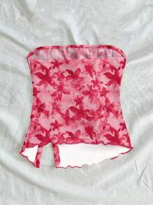 Soleia 女士褶饰不对称下摆短款抹胸上衣