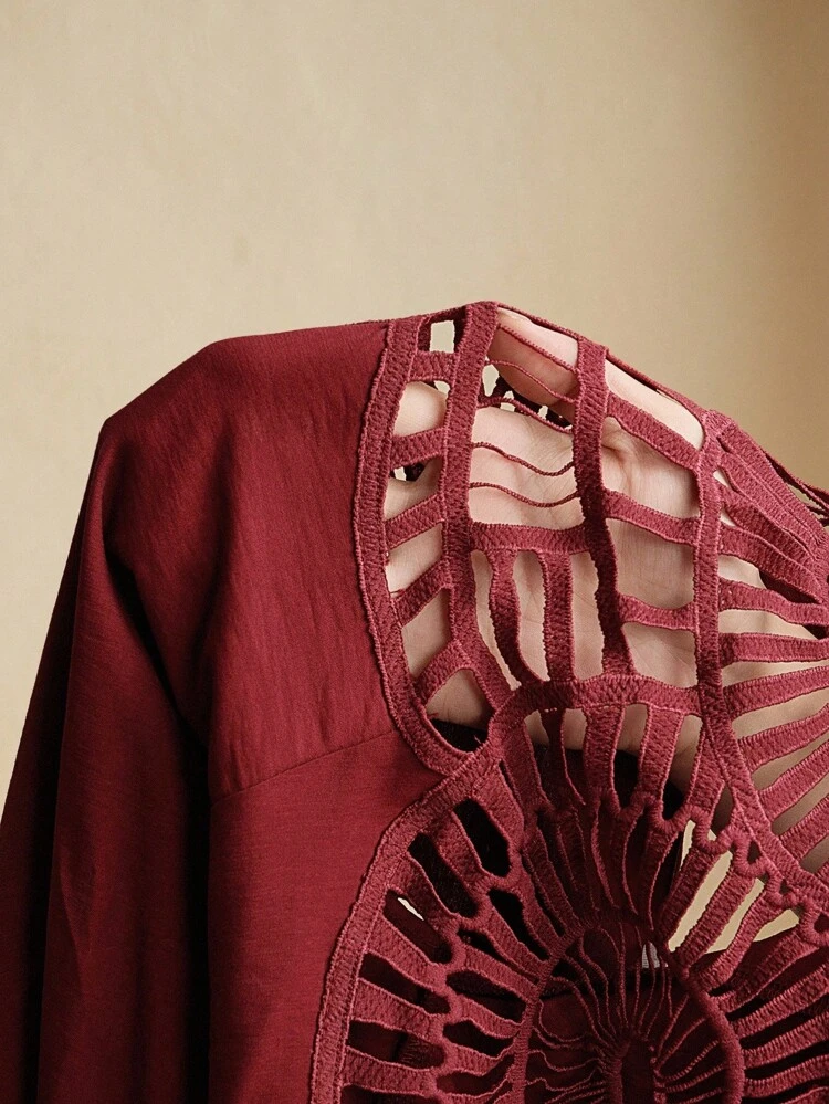 Conjunto Casual Feminino de Camisa de Manga Longa com Recorte e Decote Único e Calça Pantalona